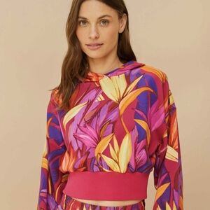 Adidas x Farm Rio Birds of Paradise Bold Pink Hooded Sweater